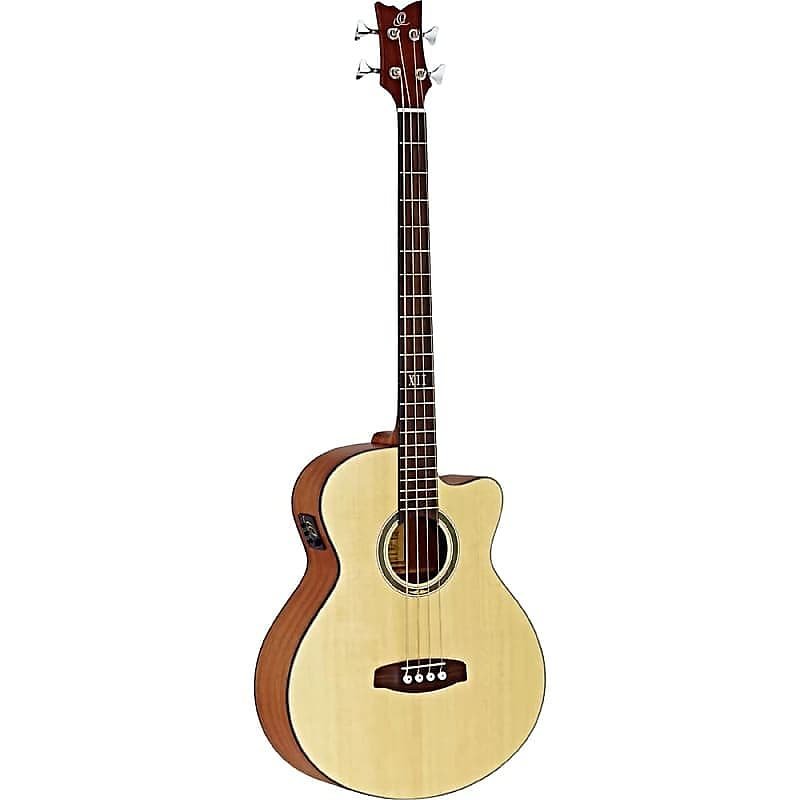 Bajo acústico de escala media Ortega Guitars D538-4 Deep Series 5 con enlace de video